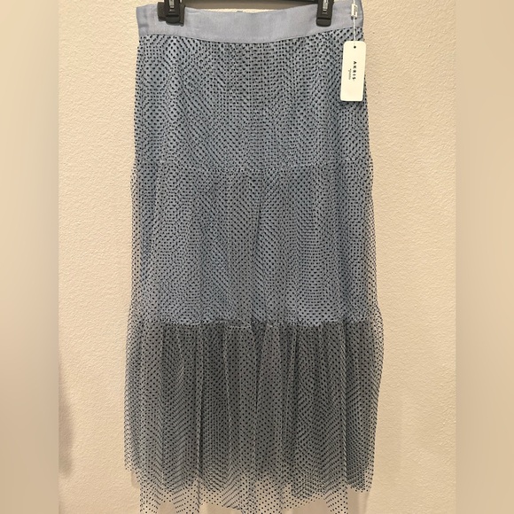 Akris Punto Layered Pin-Dot Tulle Tiered Maxi Skirt - Size 10 - Picture 2 of 10